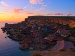 Solnedgång, Popeye village, Malta