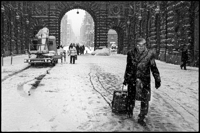 Sn&ouml;fall vid Riksdagshuset