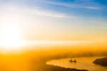 Canoeing in the morning mist - Centennial Valley, Montana