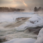 Midvinterljus över Storforsen