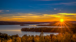 Solnedgång över sjön Väsman i Ludvika.