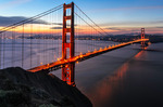 Golden Gate Bridge vid soluppgången