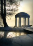 Pavilion in mystic dawn