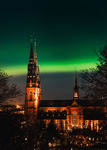 Norrsken över Uppsala Domkyrka