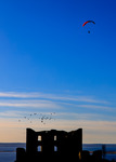 A paraglider over Brahehus