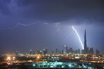 Lightning strikes at Burj Dubai