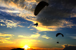 Parachuting in the sunset