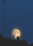 Måne över Hammarby backen i juli 2017