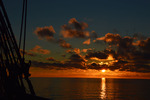 solnedgång till havs