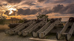 Kanoner Uppsala slott solnedgång