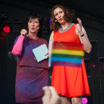 Mona Sahlin och Birgittta Ohlsson invigningstalar på Stockholm Pride 2012.